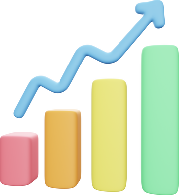 Growth Analytics 3d Icon Illustration